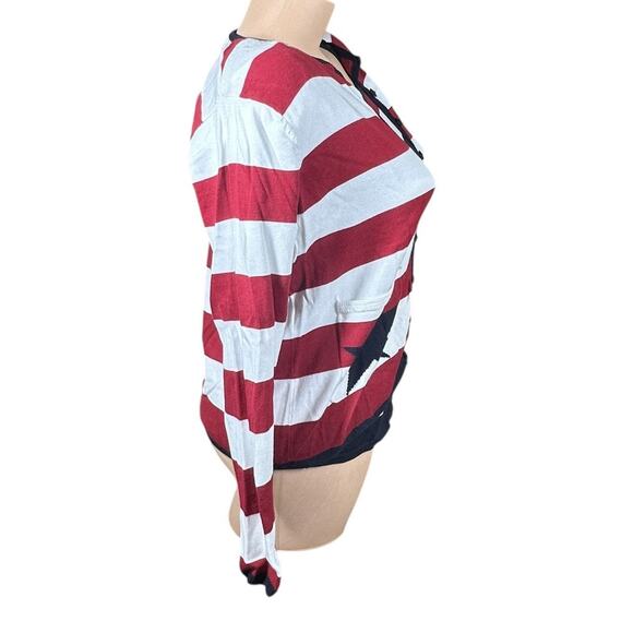 Vtg TALBOTS Red White Blue Stars Stripes 2 Pc Cardigan Sweater Set Patriotic S - Picture 9 of 13